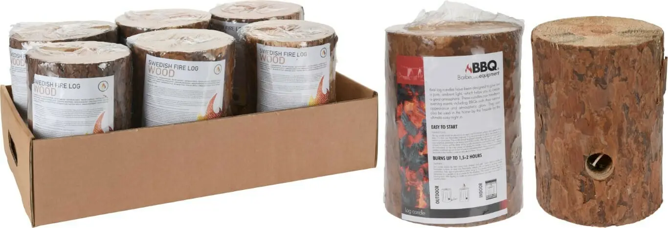 Viðarkubbur með kveik inní 20x15cm - Image 2