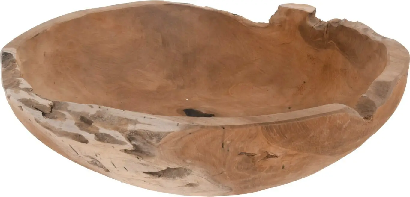 Viðarskál Tekk stór skál Rustic - Image 2