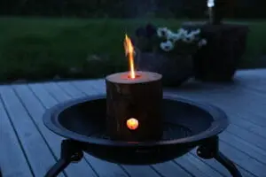 Viðarkubbur með kveik inní 20x15cm