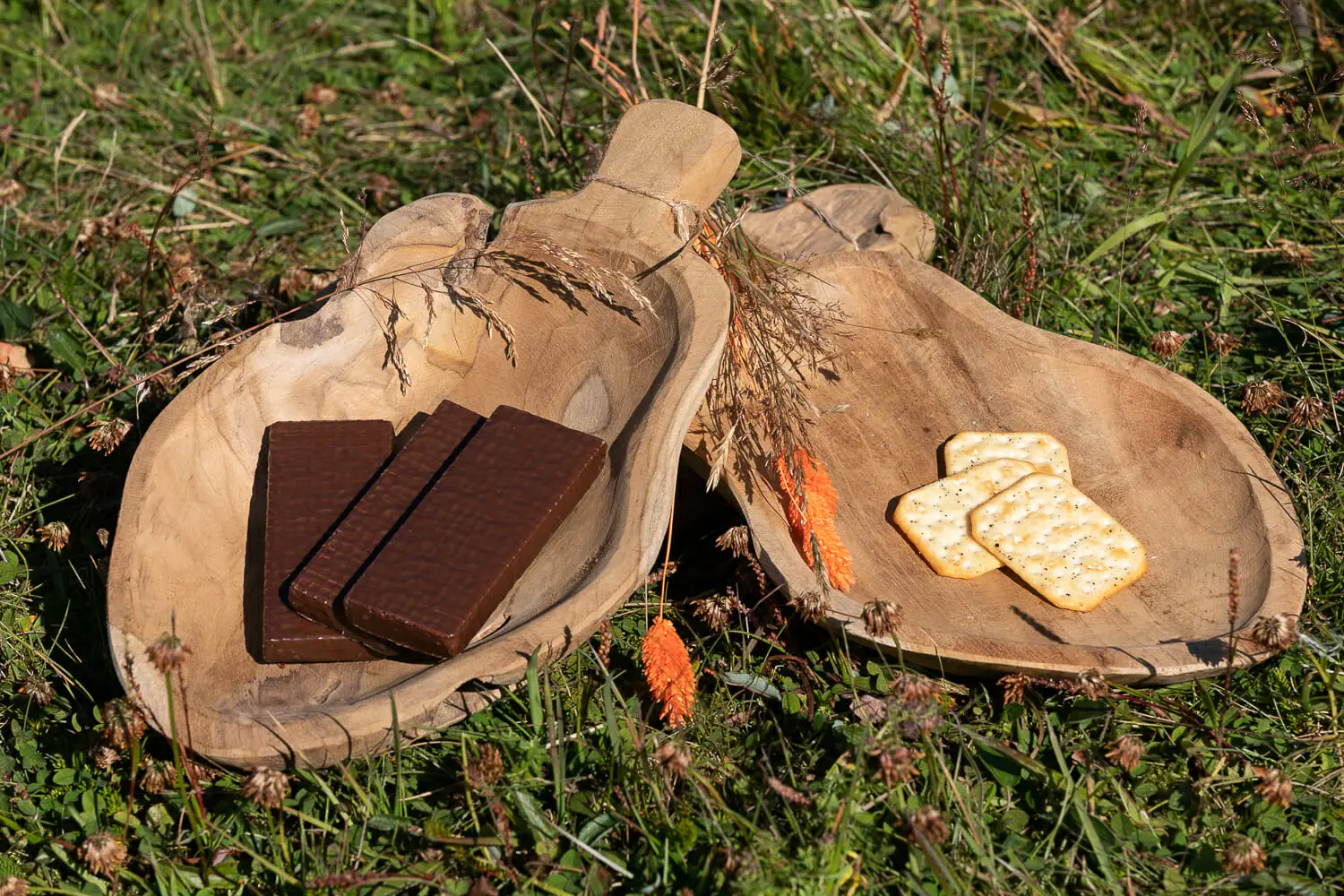 Viðarskál Tekk 37x23x6cm Papaya Rustic - Image 3