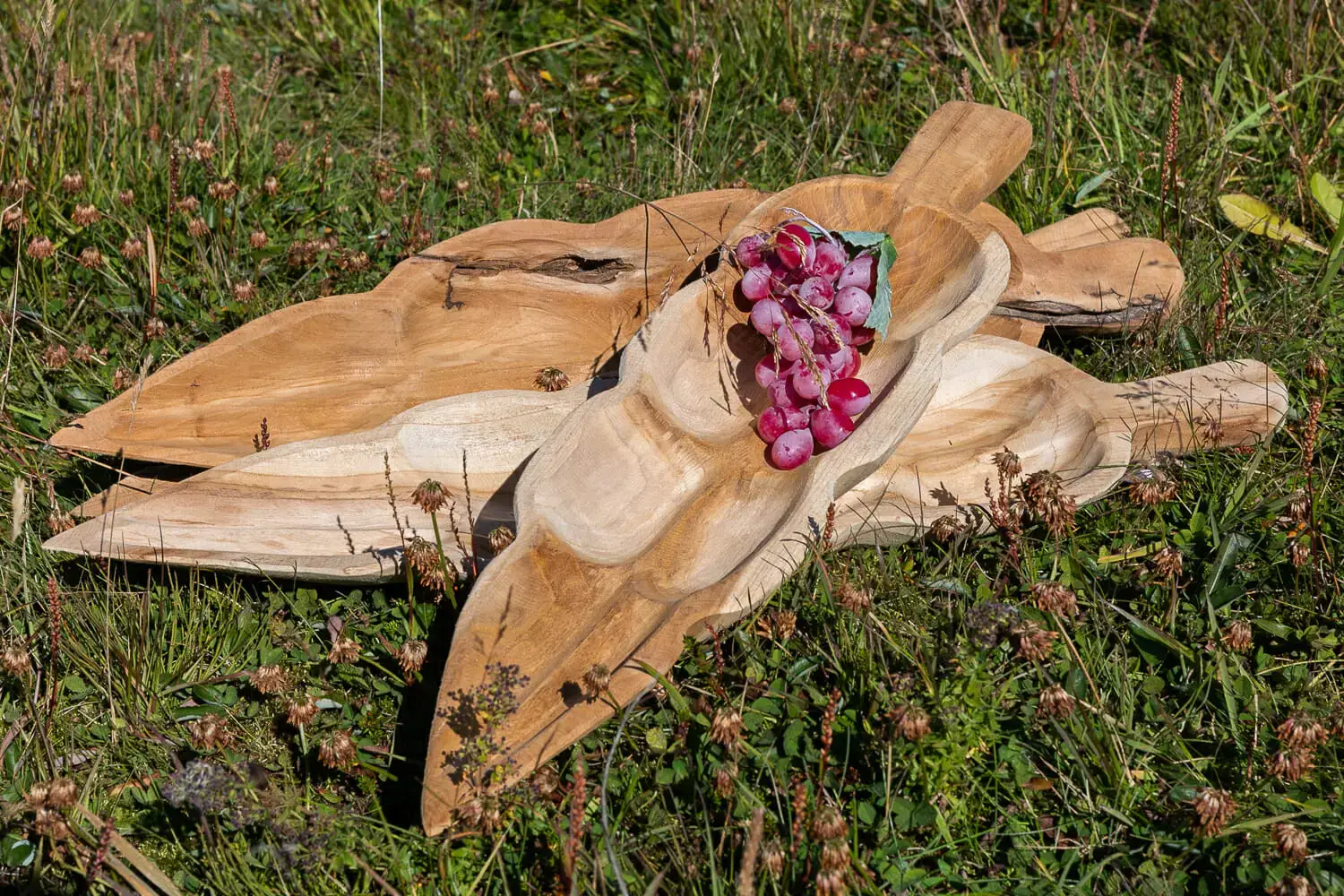 Viðar skál Teak laufblað 60x17x7cm - Image 3