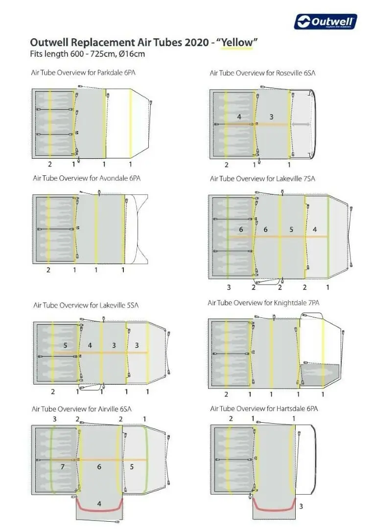 Loftsúla í tjald Outwell, Gul - Image 2