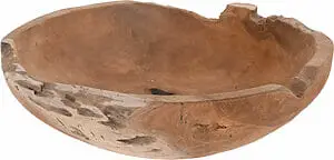 Viðarskál Tekk stór skál Rustic