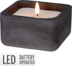 Kerti Led í steyptum potti dökk grátt