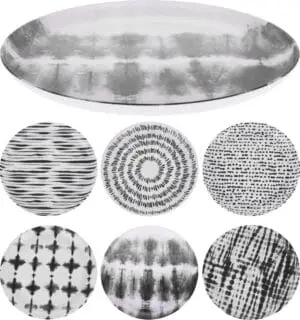 Diskur Melamine Svart/hvítur 21cm