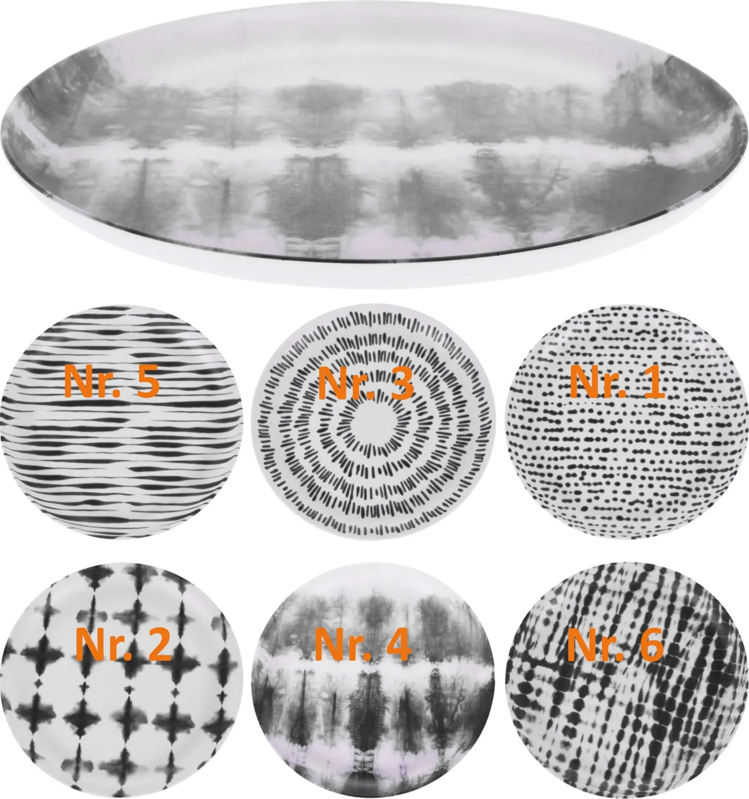 Diskur Melamine Svart/hvítur 25cm - Image 2