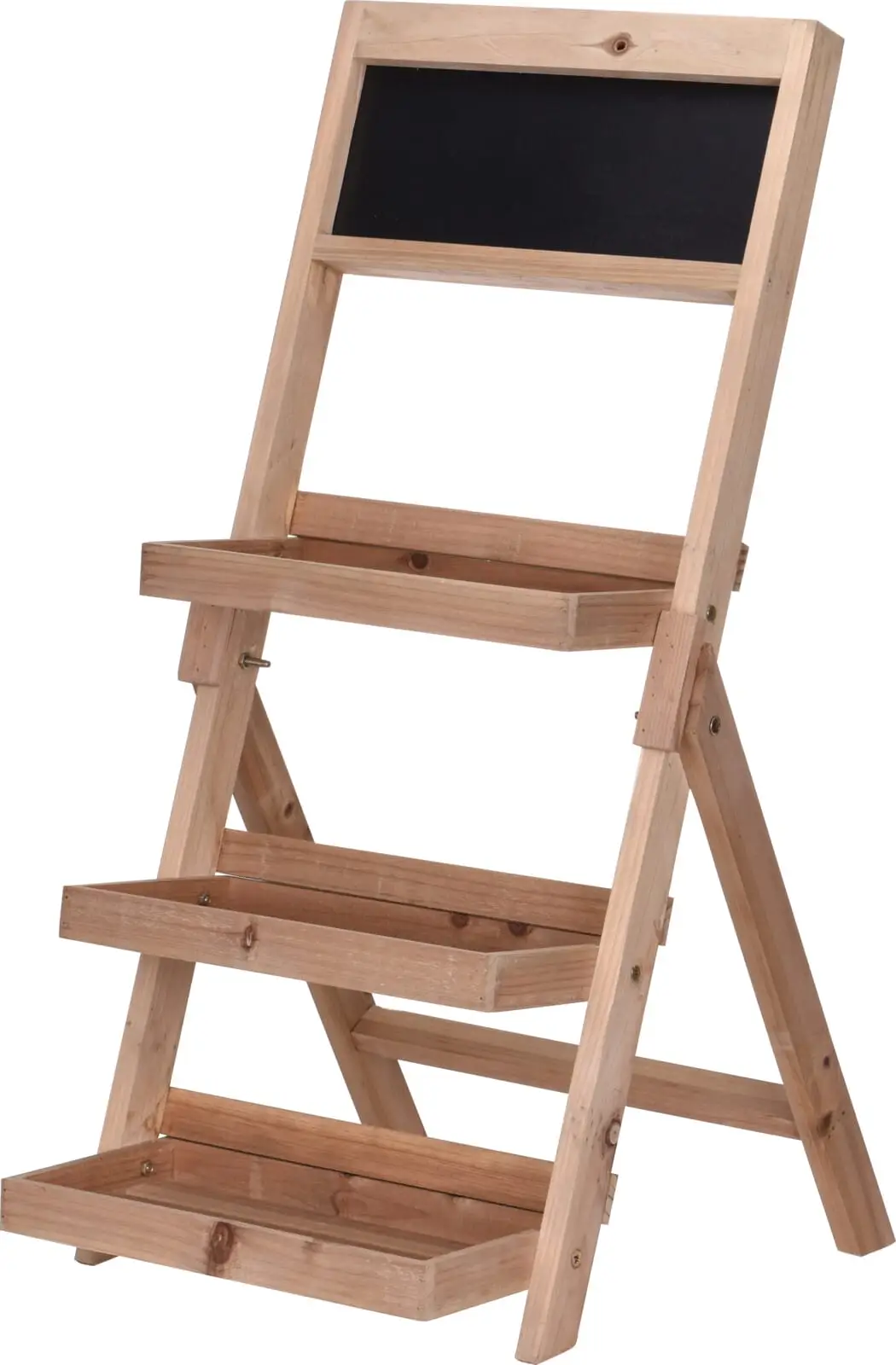 Blómahilla viðar 3 hillur