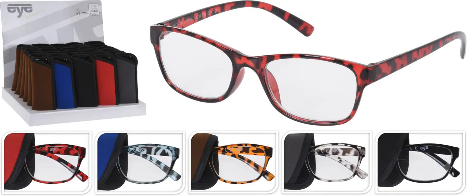 Lesgleraugu 5 litir +1, +1,5, +2, +3