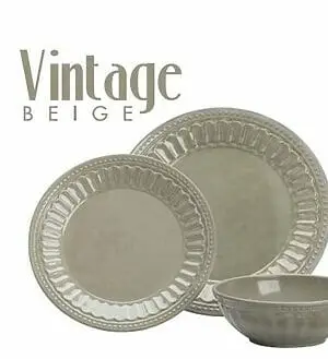 Matarsett Vintage Beige 4 manna frá Flamefield