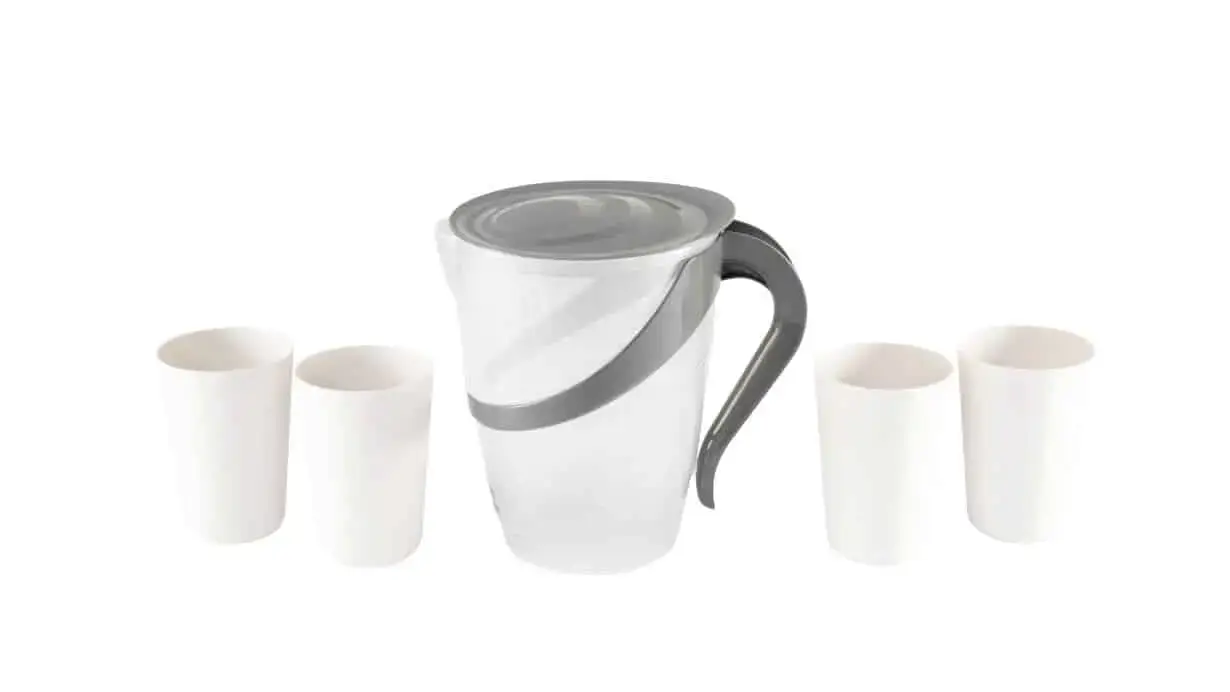 Kanna og 4 glös Cerf Pitcher set