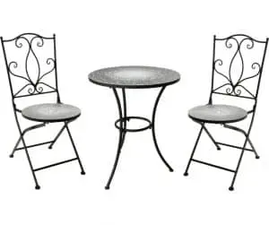Bistro sett borð+2stólar grátt Mosaic