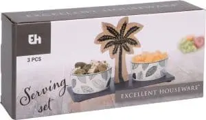 Skálar á bakka td fyrir ostbita/Olifur