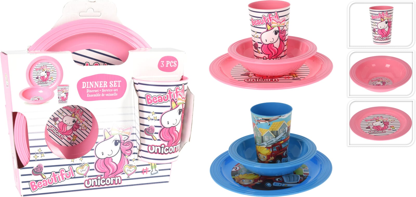 Matarsett barna 2 litir 3 stk í pakka