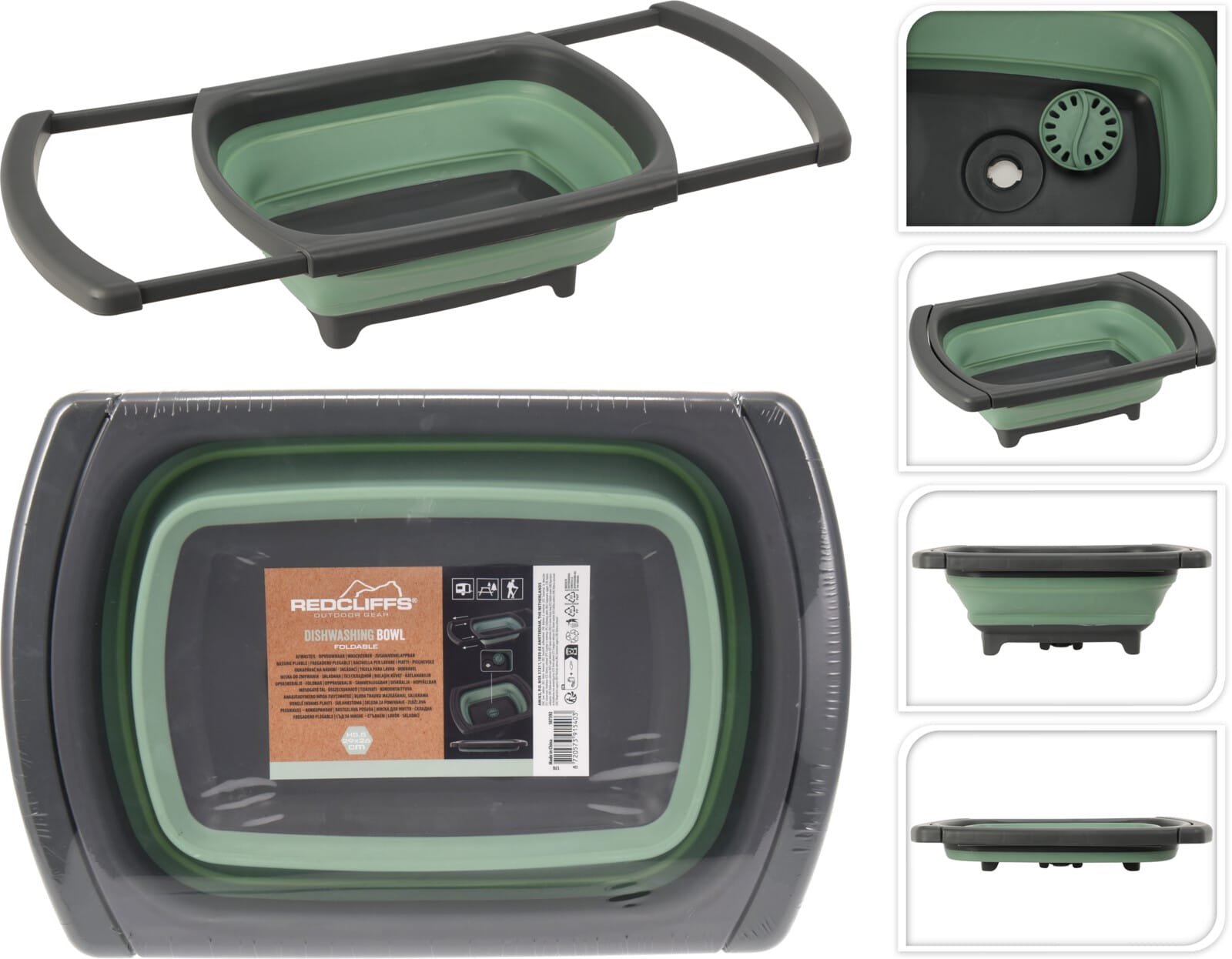 Uppþvottabali Samanfellanlegur Grænn