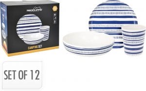 Matarsett Melamine Röndótt 12 stk