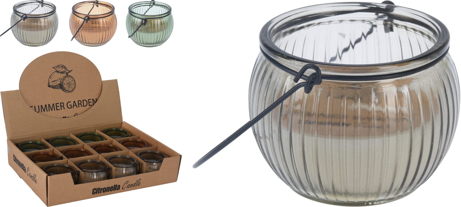 Citronella Kerti í gler glasi  7,6cm