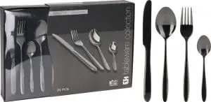 Hnífaparasett 24stk. í pakka, svört