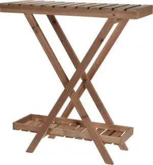 Blómahilla viðar 2 hillur