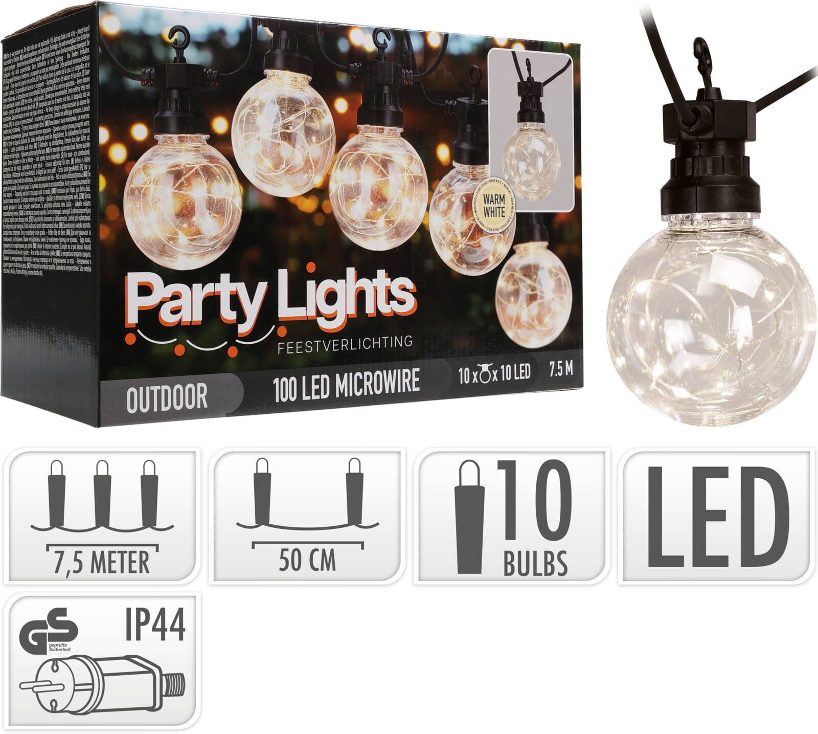 Ljósasería Partý ljós 100LED