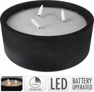 LED kerti / hringlótt - svart