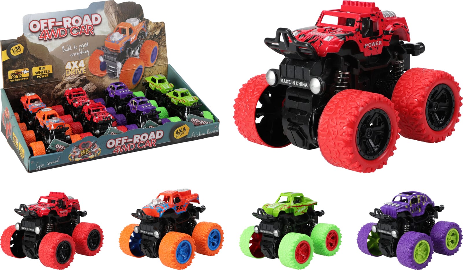 Leikfanga bíll 9cm 4 litir