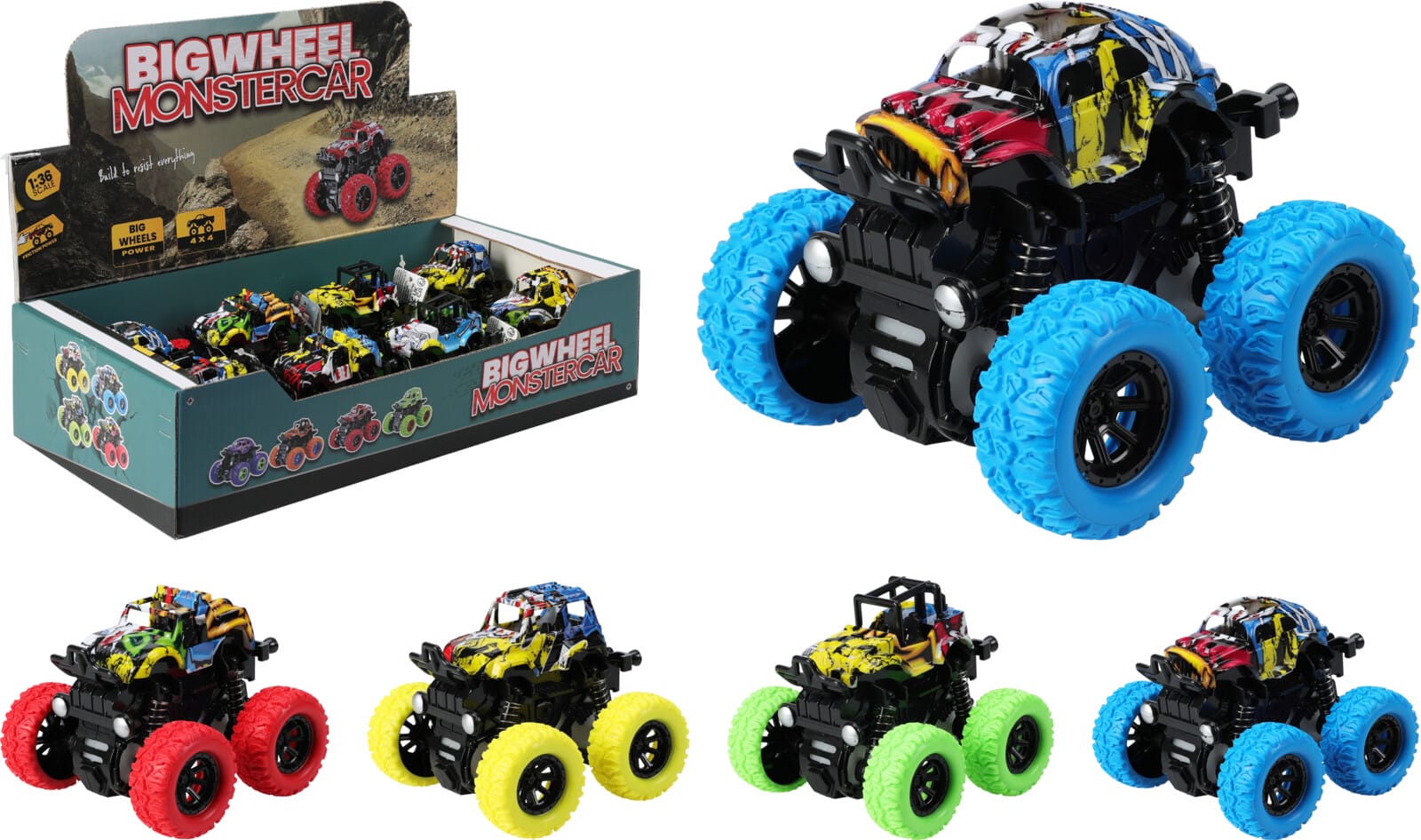 Leikfanga bíll 9cm 4 litir