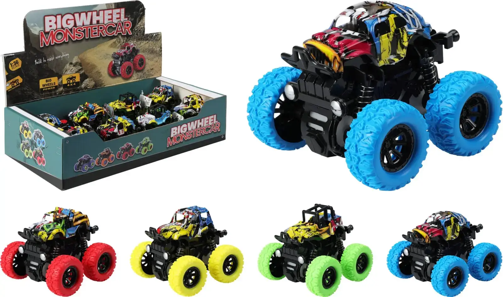 Leikfanga bíll 9cm 4 litir