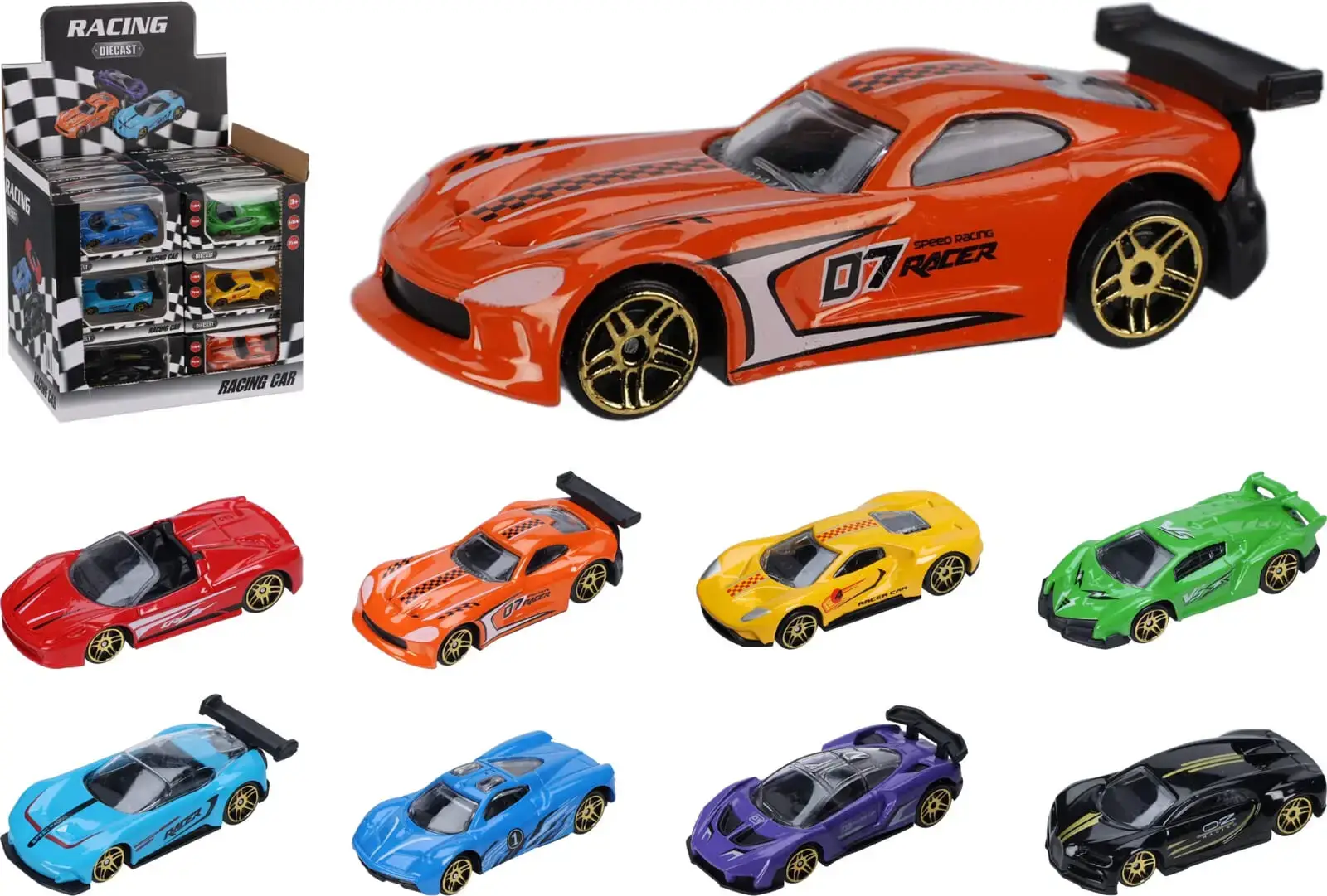 Leikfanga bíll 7cm. 8 litir