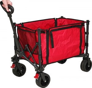 Vagn samanbrjótanlegur 120L rauður