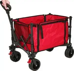 Vagn samanbrjótanlegur 120L rauður