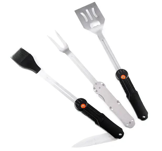 BBQ verkfæri 5 in 1 m/segul svart