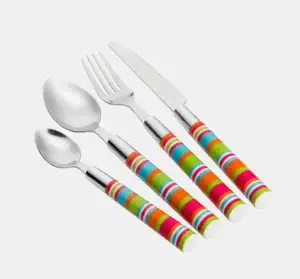 Hnífapör röndótt 16 stk í pakka