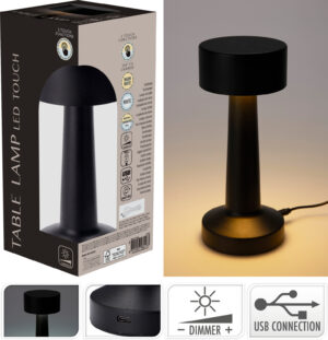 Lampi Borðlampi 8x21 cm Svartur