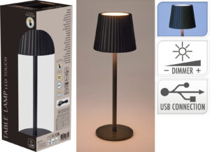 Borðlampi USB Hleðsla 9x27cm Svartur