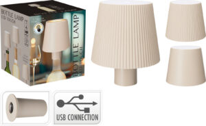 Flösku lampi USB 10x8 cm Kremaður